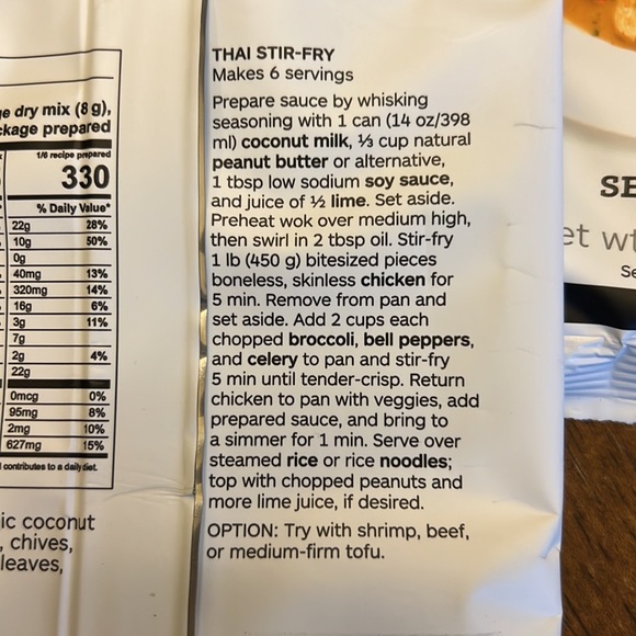 2 pkg Epicure Thai Stir-Fry and 1 pkg Thai Red Curry Gluten Free Seasoning - Picture 3 of 5